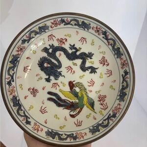 Porcelain Bowl with Dragon and Phoenix Design